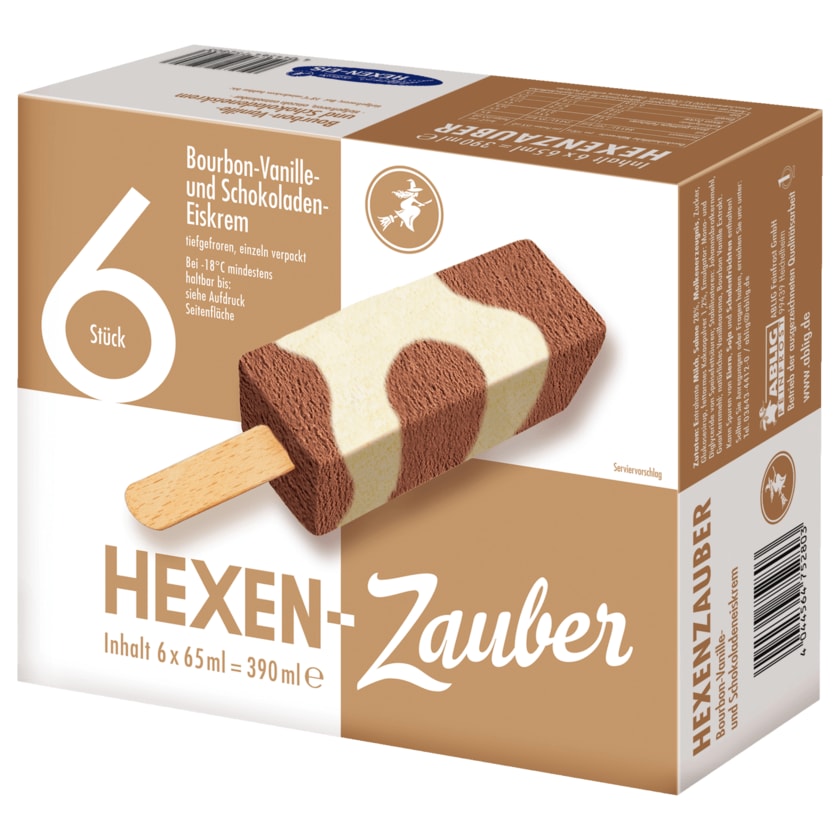 Hexen-Zauber Bourbon-Vanille & Schokoladen-Eiscreme 6x65ml